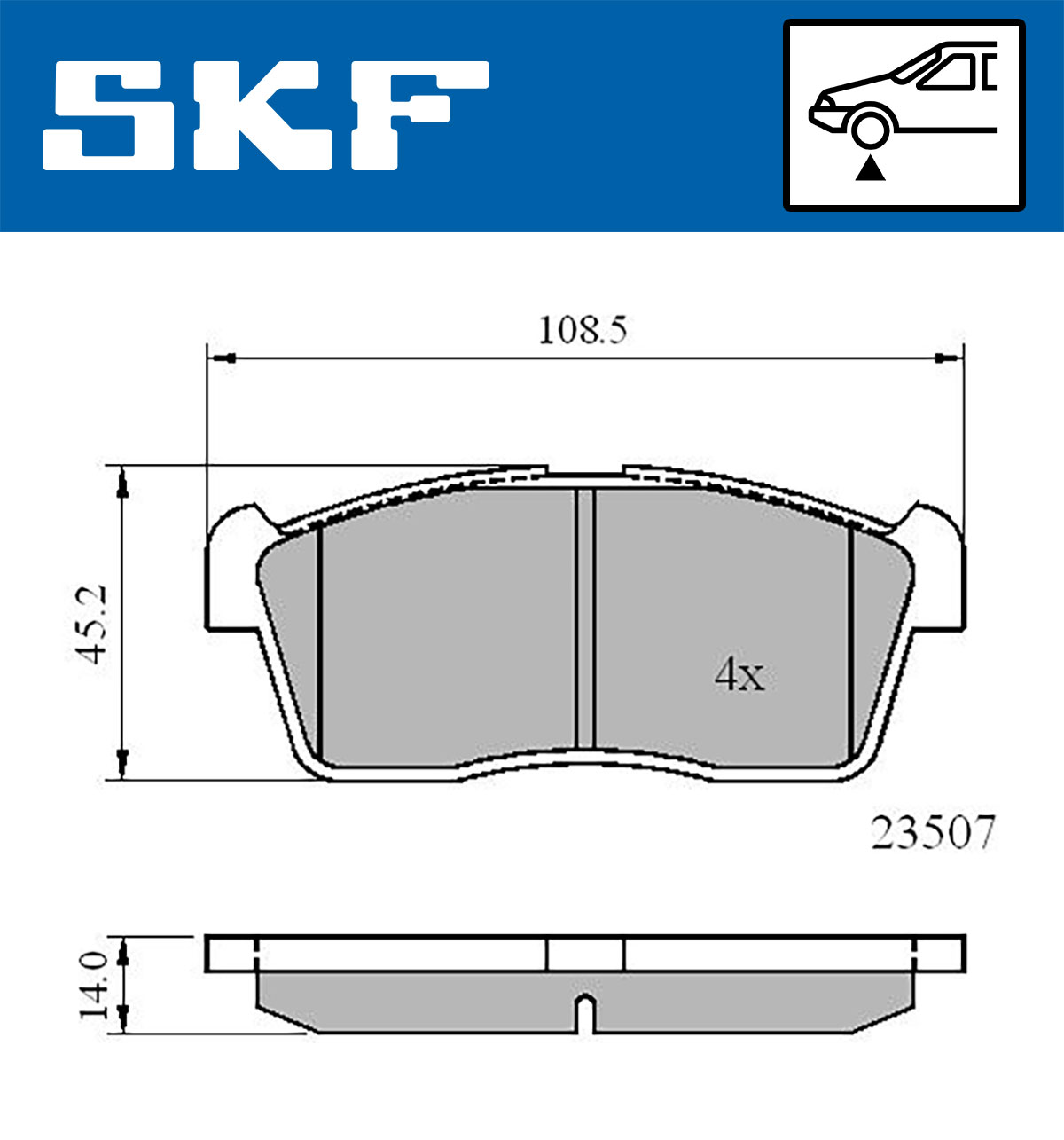 Set placute frana,frana disc VKBP 80542 SKF
